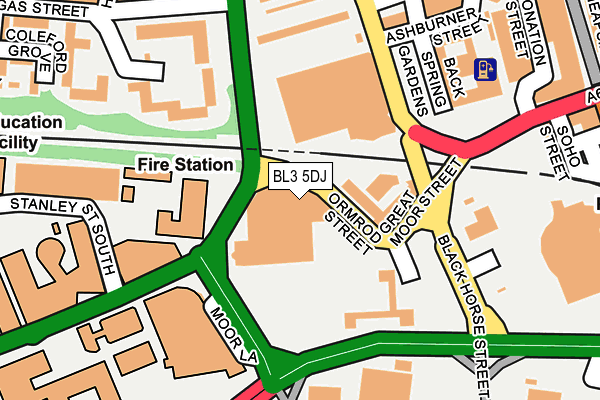 BL3 5DJ map - OS OpenMap – Local (Ordnance Survey)
