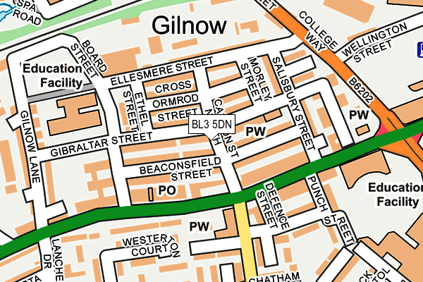 BL3 5DN map - OS OpenMap – Local (Ordnance Survey)