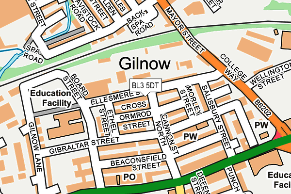 BL3 5DT map - OS OpenMap – Local (Ordnance Survey)