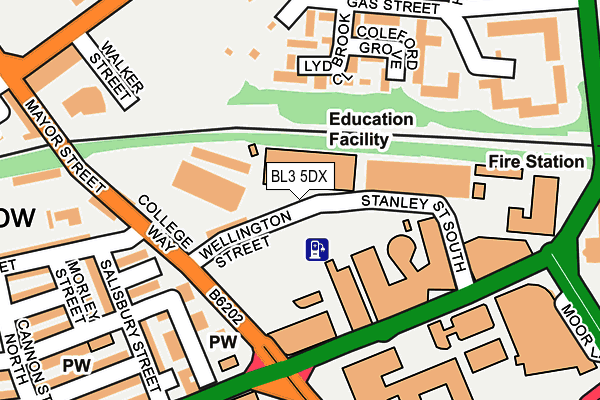 BL3 5DX map - OS OpenMap – Local (Ordnance Survey)
