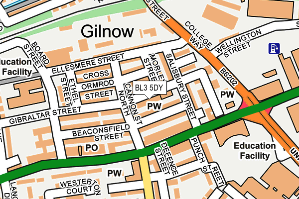 BL3 5DY map - OS OpenMap – Local (Ordnance Survey)