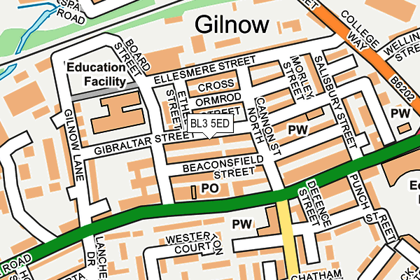 BL3 5ED map - OS OpenMap – Local (Ordnance Survey)