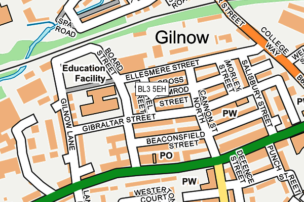 BL3 5EH map - OS OpenMap – Local (Ordnance Survey)