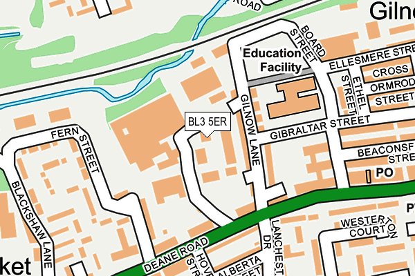 BL3 5ER map - OS OpenMap – Local (Ordnance Survey)