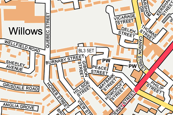 BL3 5ET map - OS OpenMap – Local (Ordnance Survey)