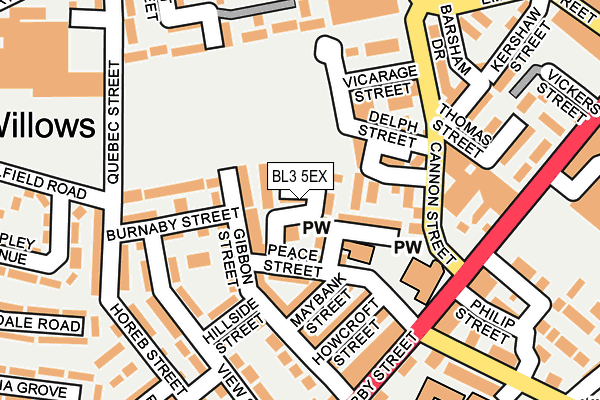 BL3 5EX map - OS OpenMap – Local (Ordnance Survey)