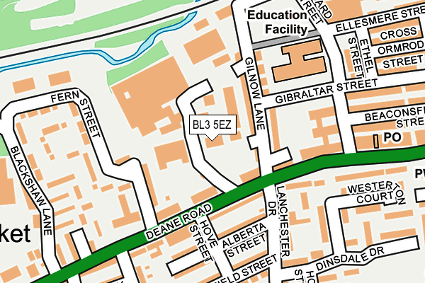 BL3 5EZ map - OS OpenMap – Local (Ordnance Survey)