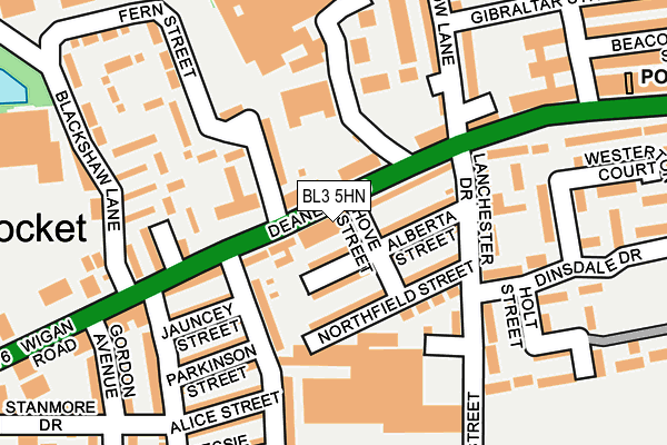 BL3 5HN map - OS OpenMap – Local (Ordnance Survey)