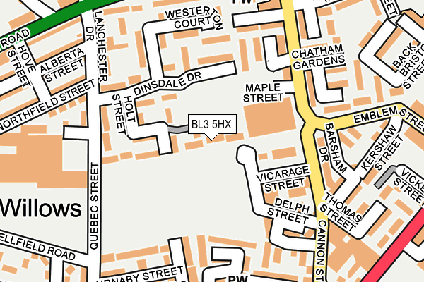 BL3 5HX map - OS OpenMap – Local (Ordnance Survey)