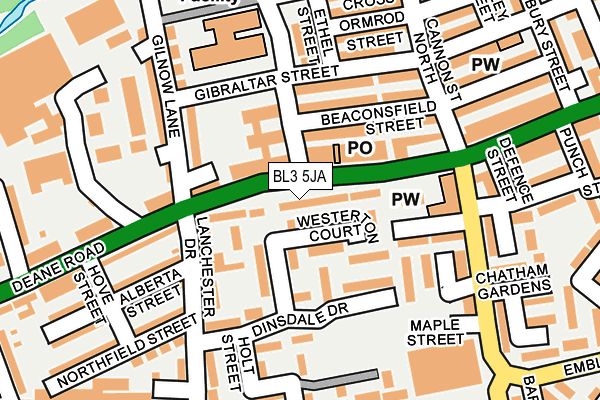 BL3 5JA map - OS OpenMap – Local (Ordnance Survey)