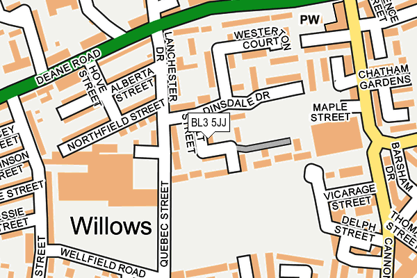 BL3 5JJ map - OS OpenMap – Local (Ordnance Survey)