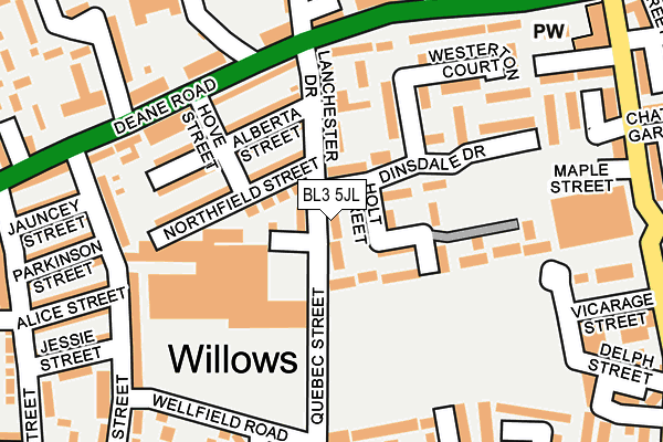 BL3 5JL map - OS OpenMap – Local (Ordnance Survey)