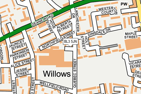 BL3 5JN map - OS OpenMap – Local (Ordnance Survey)