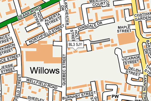 BL3 5JY map - OS OpenMap – Local (Ordnance Survey)