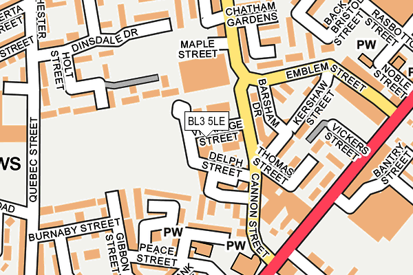 BL3 5LE map - OS OpenMap – Local (Ordnance Survey)