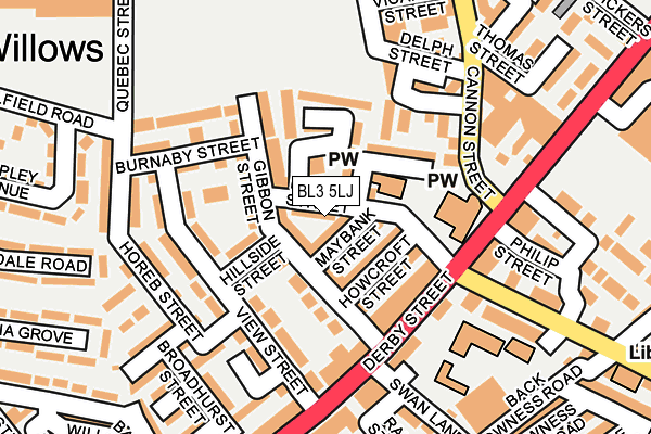 BL3 5LJ map - OS OpenMap – Local (Ordnance Survey)