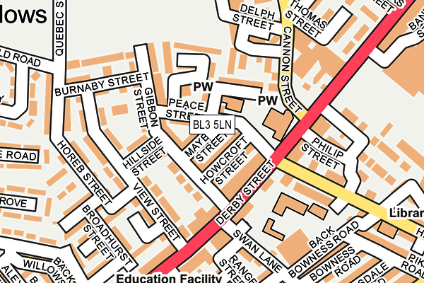 BL3 5LN map - OS OpenMap – Local (Ordnance Survey)