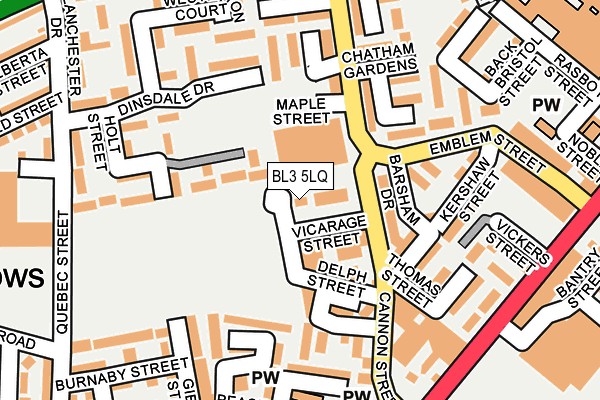 BL3 5LQ map - OS OpenMap – Local (Ordnance Survey)