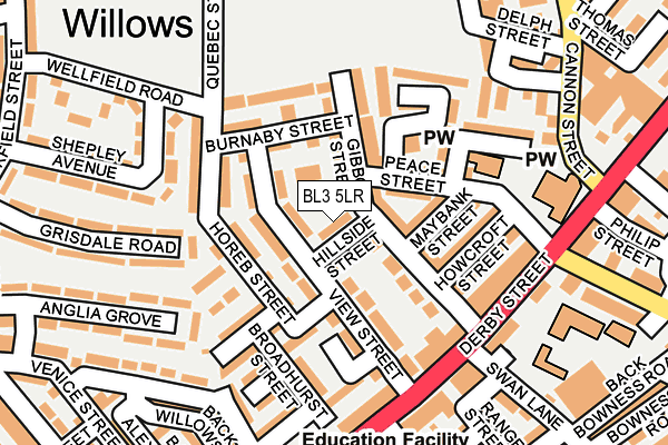 BL3 5LR map - OS OpenMap – Local (Ordnance Survey)