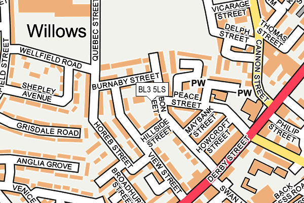 BL3 5LS map - OS OpenMap – Local (Ordnance Survey)