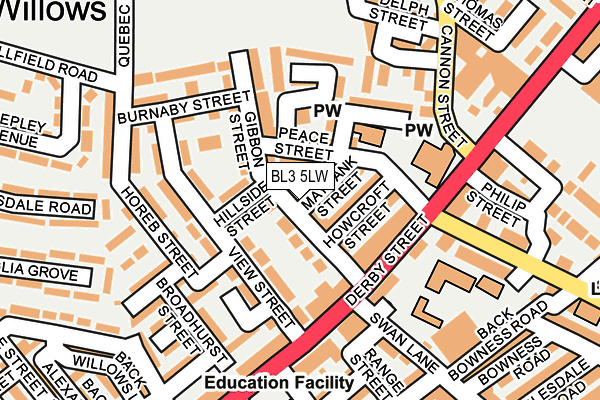 BL3 5LW map - OS OpenMap – Local (Ordnance Survey)