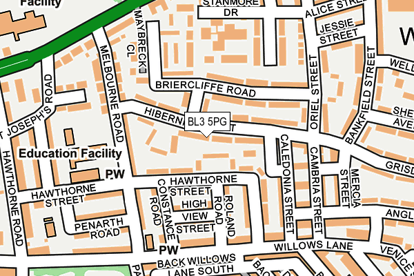 BL3 5PG map - OS OpenMap – Local (Ordnance Survey)