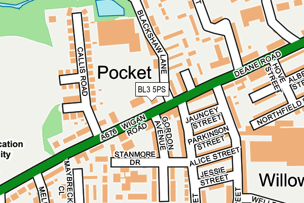 BL3 5PS map - OS OpenMap – Local (Ordnance Survey)