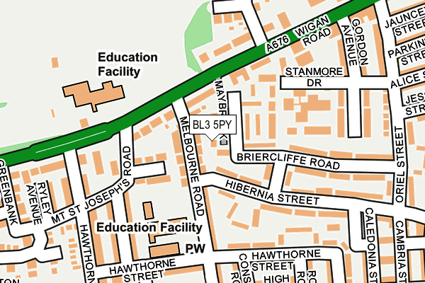 BL3 5PY map - OS OpenMap – Local (Ordnance Survey)