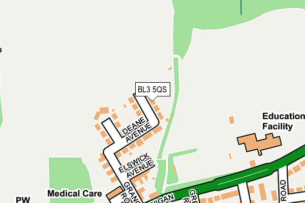 BL3 5QS map - OS OpenMap – Local (Ordnance Survey)