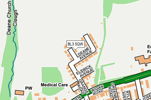 BL3 5QW map - OS OpenMap – Local (Ordnance Survey)