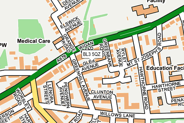 BL3 5QZ map - OS OpenMap – Local (Ordnance Survey)