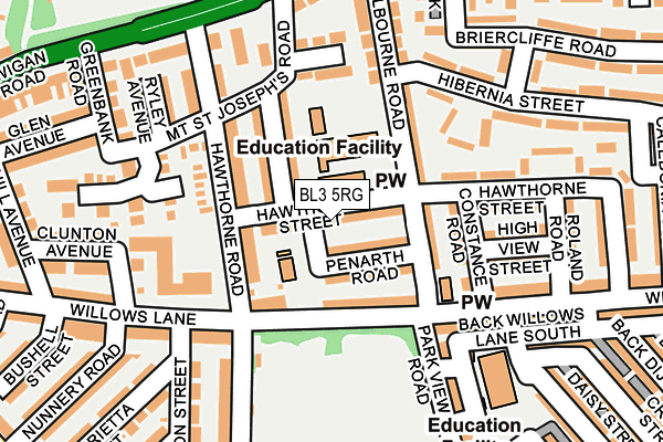 BL3 5RG map - OS OpenMap – Local (Ordnance Survey)