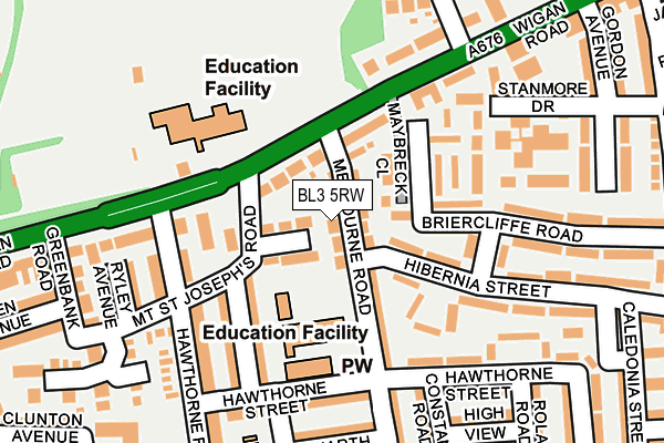 BL3 5RW map - OS OpenMap – Local (Ordnance Survey)