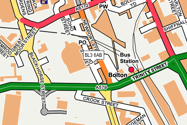 BL3 6AB map - OS OpenMap – Local (Ordnance Survey)