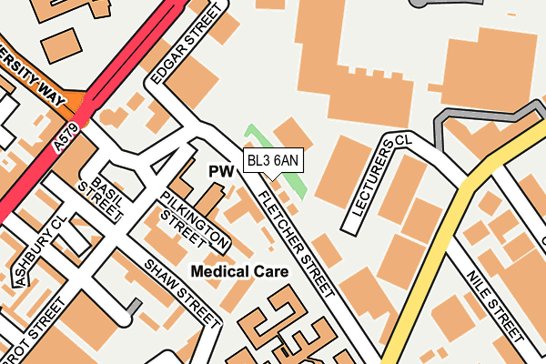 BL3 6AN map - OS OpenMap – Local (Ordnance Survey)