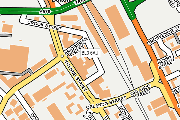 BL3 6AU map - OS OpenMap – Local (Ordnance Survey)