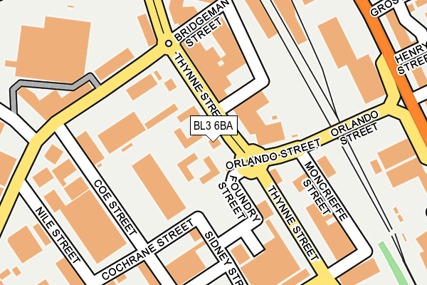BL3 6BA map - OS OpenMap – Local (Ordnance Survey)