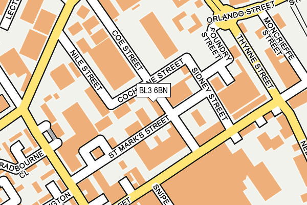 BL3 6BN map - OS OpenMap – Local (Ordnance Survey)