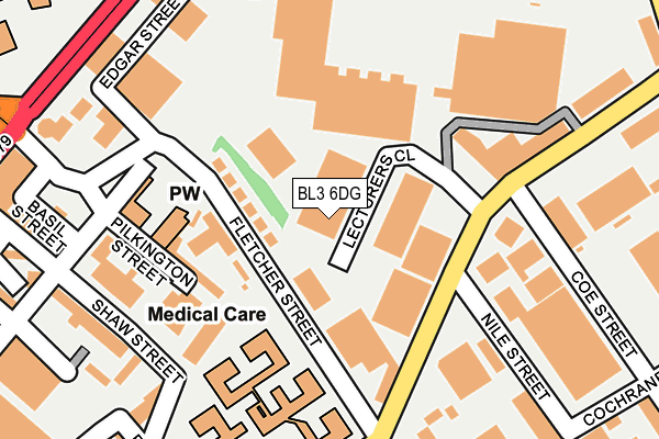 BL3 6DG map - OS OpenMap – Local (Ordnance Survey)