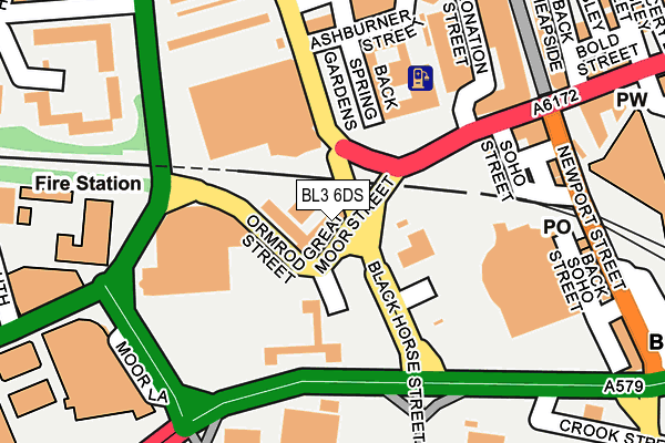 BL3 6DS map - OS OpenMap – Local (Ordnance Survey)