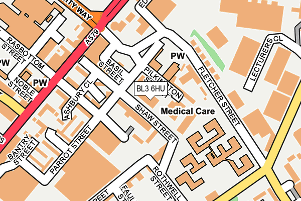 BL3 6HU map - OS OpenMap – Local (Ordnance Survey)