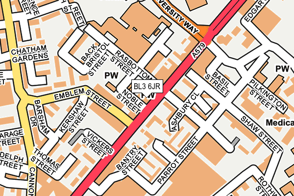 BL3 6JR map - OS OpenMap – Local (Ordnance Survey)
