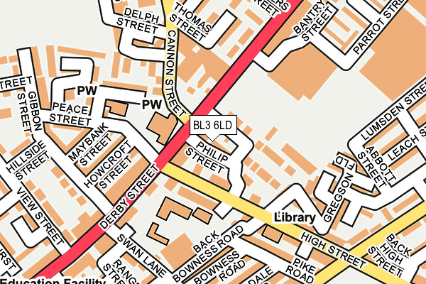 BL3 6LD map - OS OpenMap – Local (Ordnance Survey)
