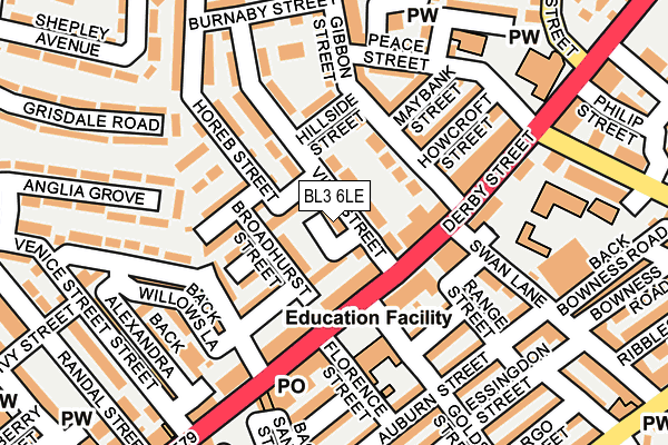 BL3 6LE map - OS OpenMap – Local (Ordnance Survey)