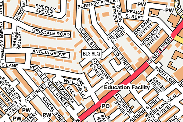 BL3 6LQ map - OS OpenMap – Local (Ordnance Survey)