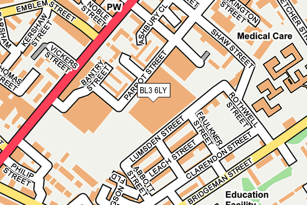 BL3 6LY map - OS OpenMap – Local (Ordnance Survey)