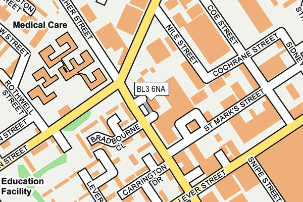 BL3 6NA map - OS OpenMap – Local (Ordnance Survey)