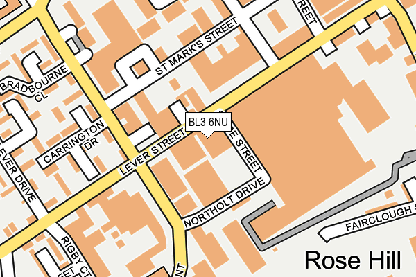 BL3 6NU map - OS OpenMap – Local (Ordnance Survey)