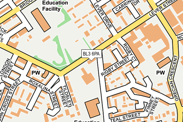 BL3 6PA map - OS OpenMap – Local (Ordnance Survey)