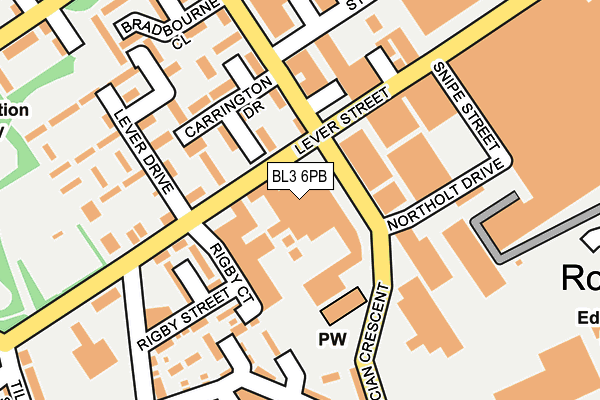 BL3 6PB map - OS OpenMap – Local (Ordnance Survey)